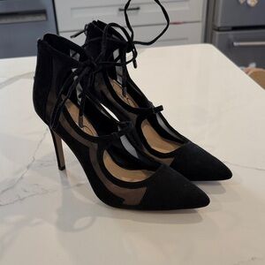 Jessica Simpson Black Lace-Up Heels